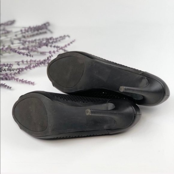 Steve Madden Mervv Black Peep Toe Booties - Picture 5 of 5